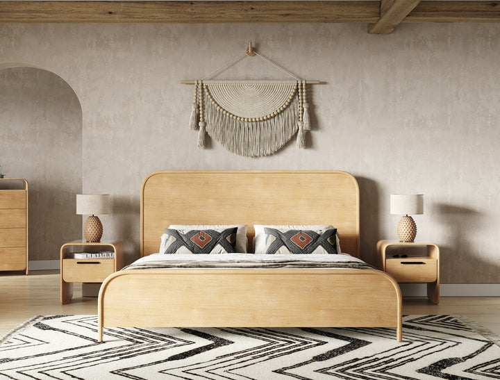 Dresden - Modern Natural Acacia 1-Drawer Nightstand