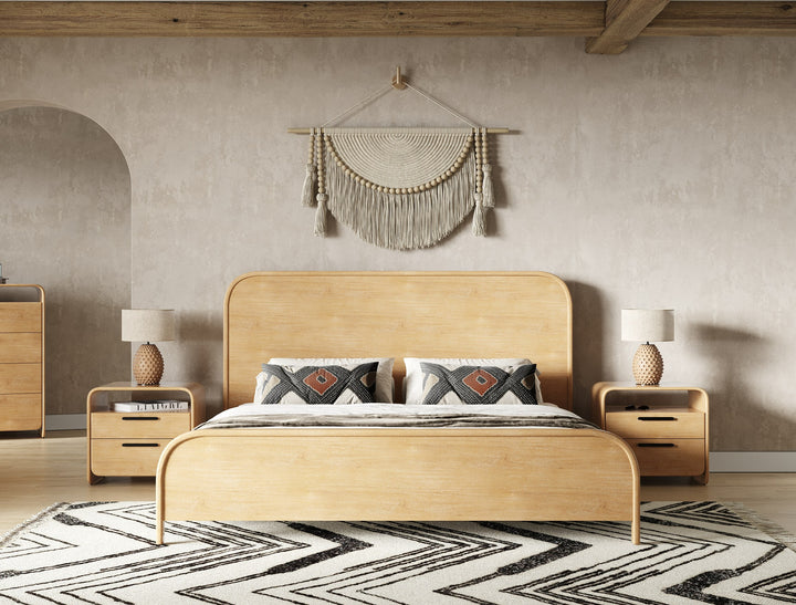 Dresden - Modern Natural Acacia Bed