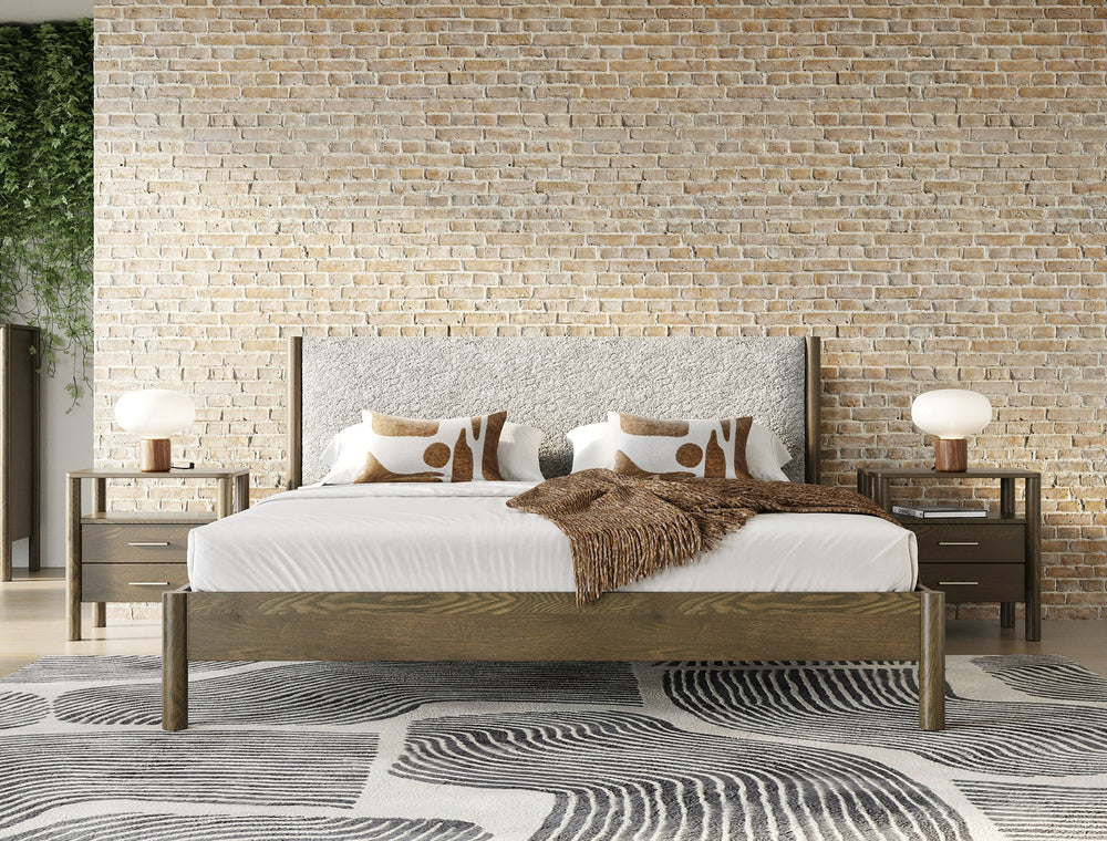 Carolina - Modern Grey Fabric + Wenge Bed - View 9