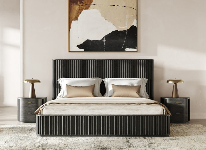 Fields - Modern Black Acacia Bedroom Set
