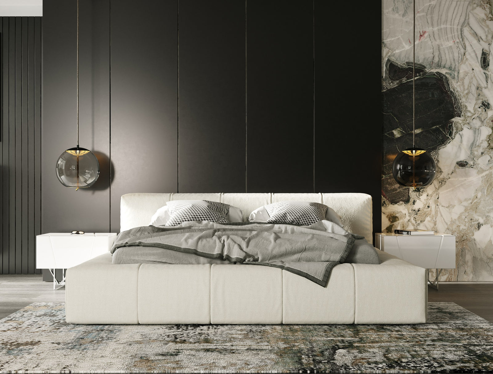 Lamont - Modern Fabric Bed - View 3