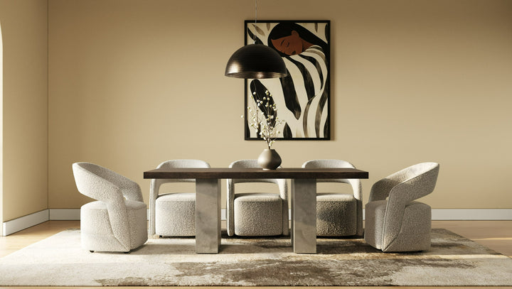 Renzo Modern Oak  and  Concrete 79" Dining Table