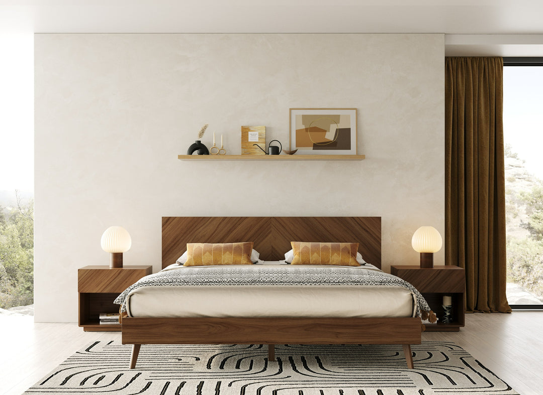 Kamela -Modern Walnut Bedroom Set