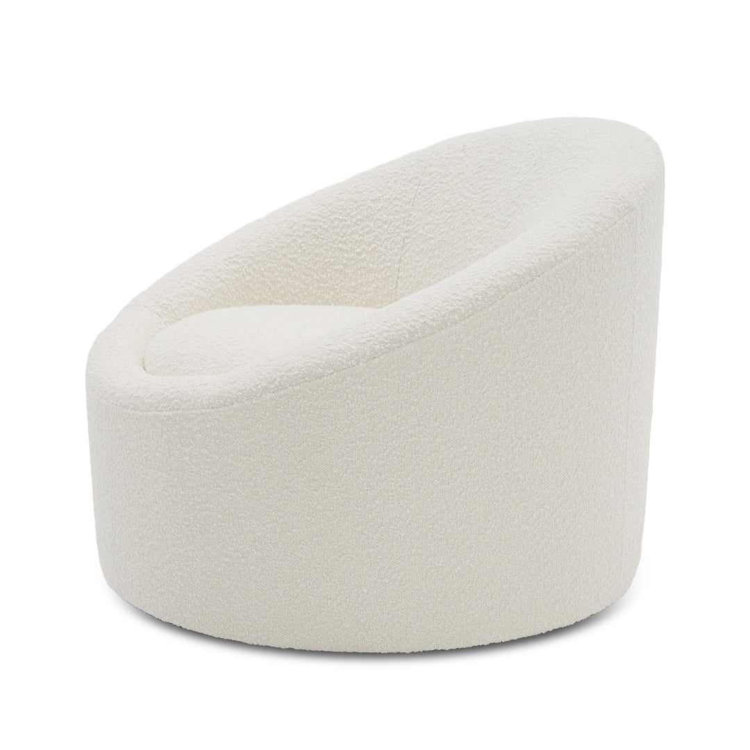 Frontier  Glam White Fabric Accent Chair