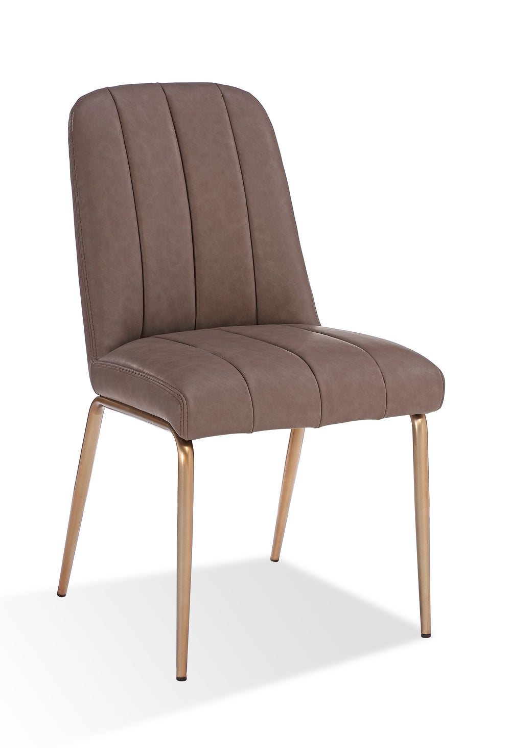 Modus Furniture Pusj63Bpj Apollo Upholstered Dining Chair In Cinnamon Synthetic Leather And Brushed Bronze Metal
