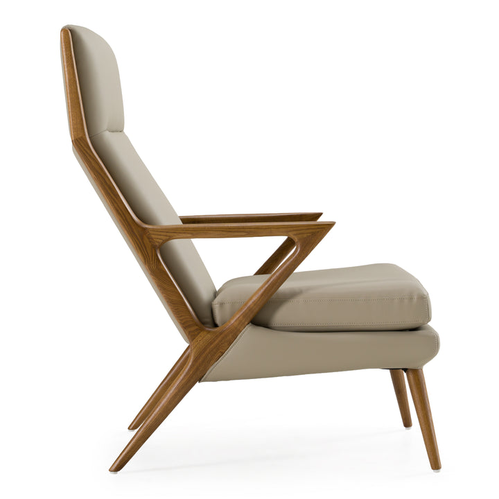 Fulton - Modern Beige Lounge Chair  and  Ottoman