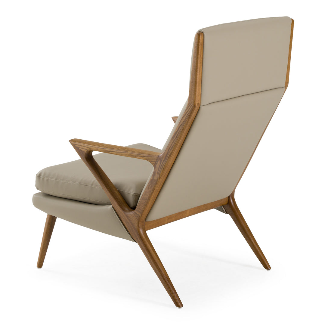 Fulton  Modern Beige Lounge Chair & Ottoman