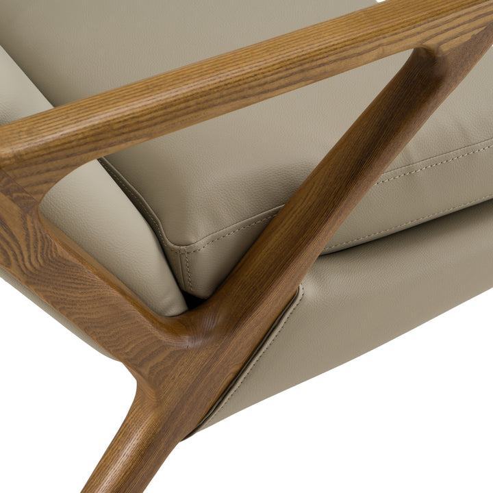 Fulton - Modern Beige Lounge Chair  and  Ottoman