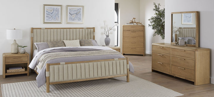 Furano Five Drawer Ash Wood Chest in Ginger Chest modern furniture Contempo Furniture