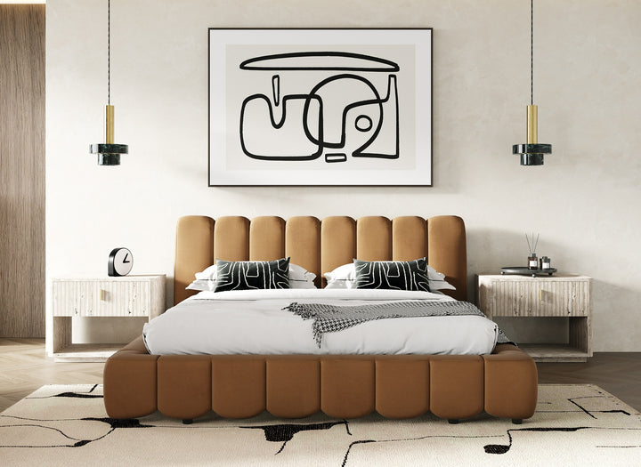 Harris - Modern Brown Fabric Bed