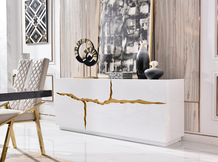 Aspen Modern White  and  Gold Buffet
