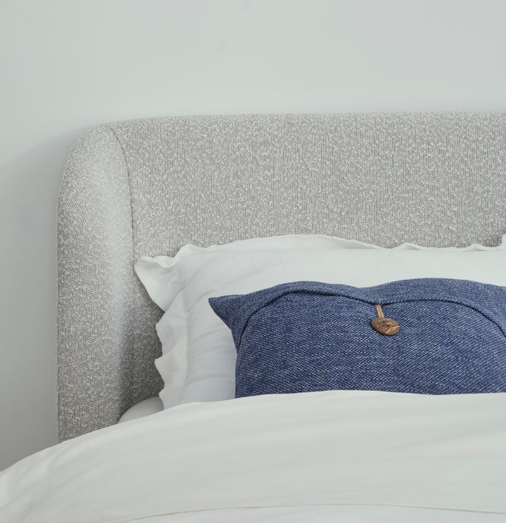 Modus Furniture Mqnbh5 Kiki Upholstered Platform Bed In Cotton Ball Boucle