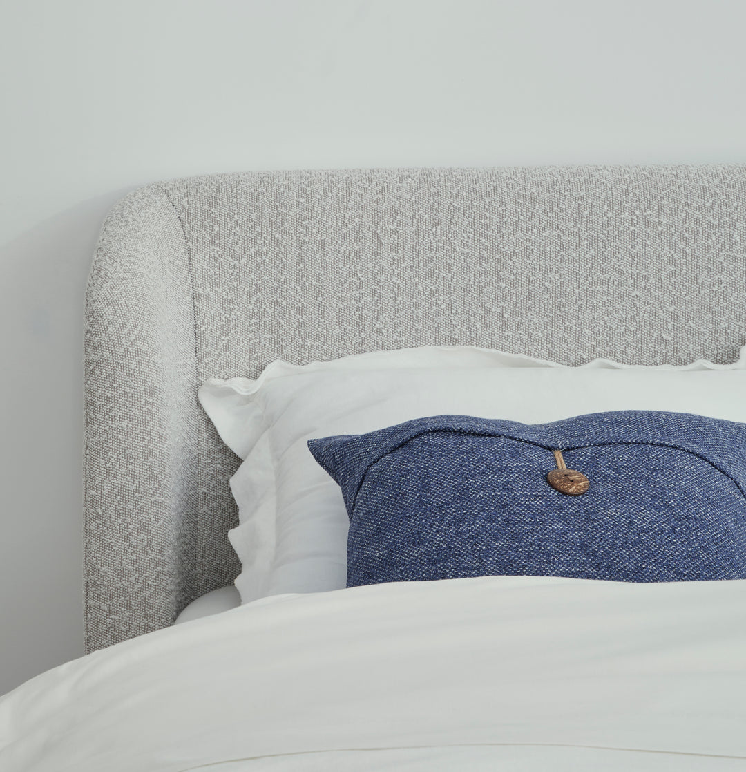 Modus Furniture Mqnbh4 Kiki Upholstered Platform Bed In Cotton Ball Boucle