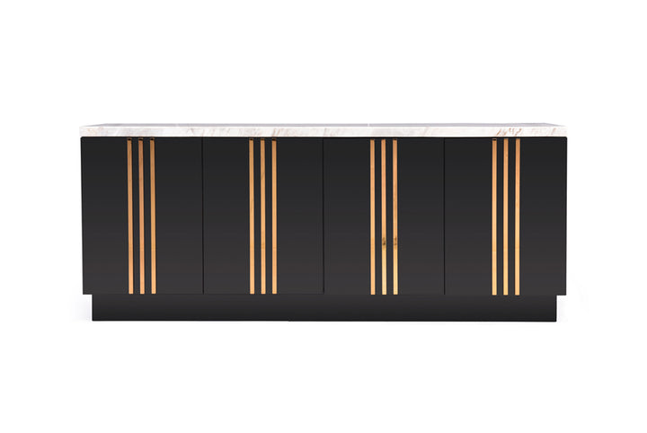 Kingsley Modern Marble &amp; Rosegold Buffet