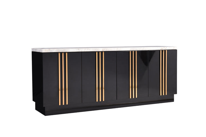 Kingsley Modern Marble &amp; Rosegold Buffet