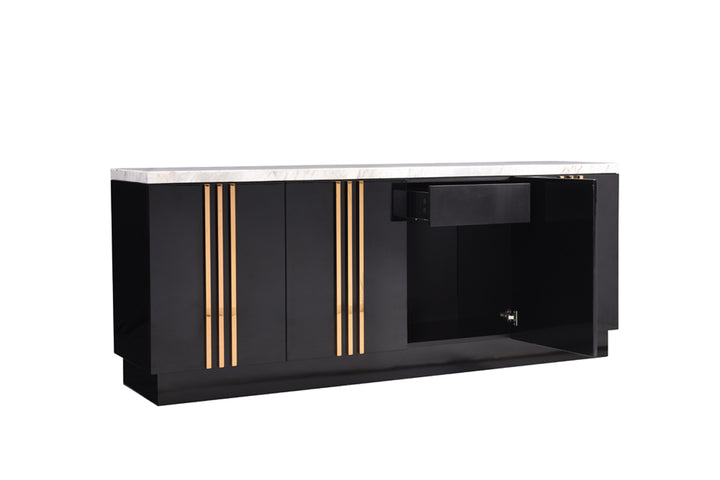 Kingsley Modern Marble &amp; Rosegold Buffet