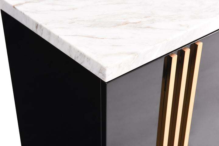 Kingsley Modern Marble &amp; Rosegold Buffet