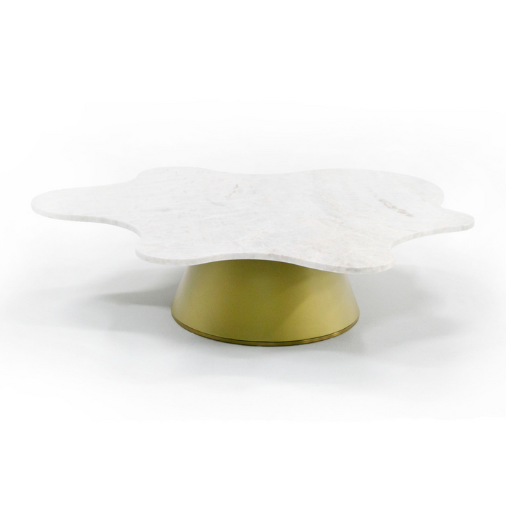 Gabbro - Glam White Marble + Gold Nesting Coffee Table Set