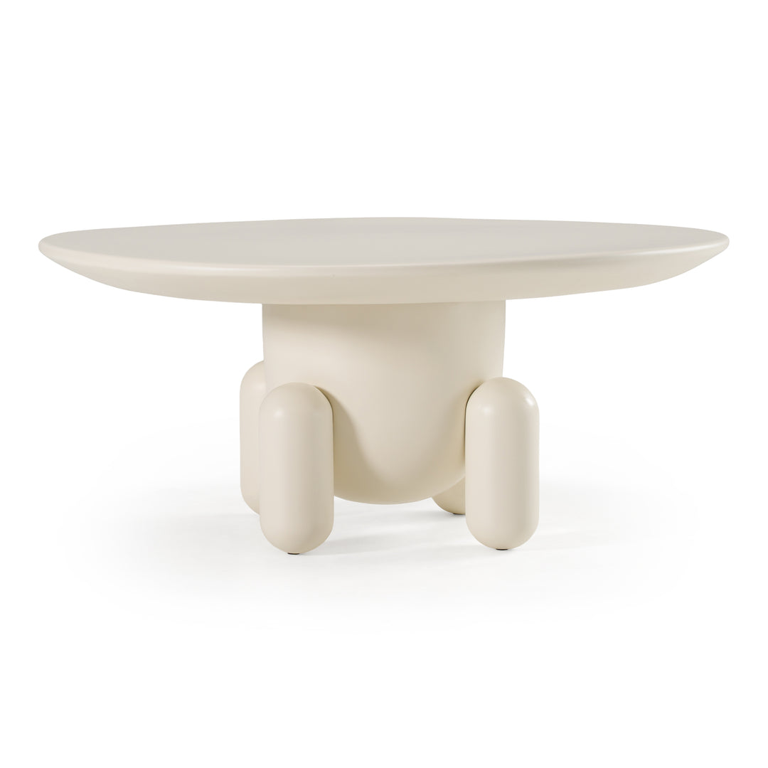 Gabby - Contemporary White Round Coffee Table