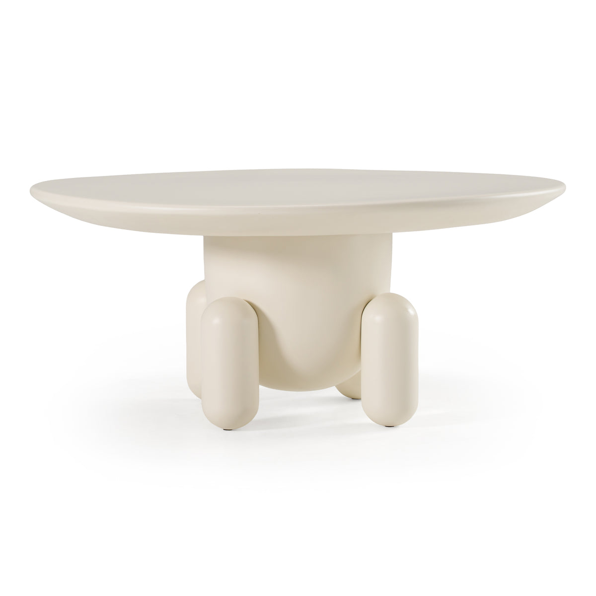 Gabby - Contemporary White Round Coffee Table