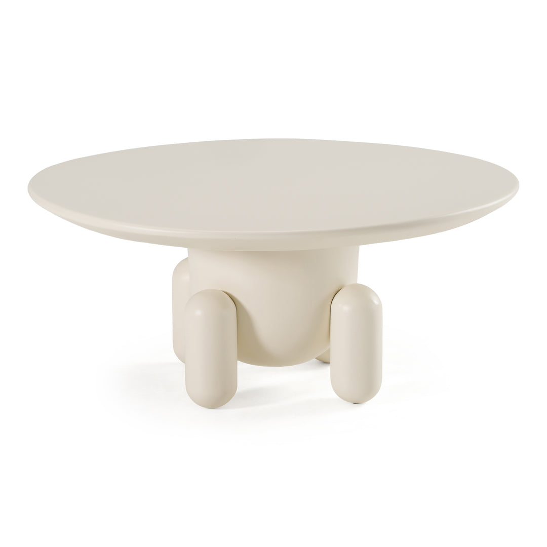 Gabby - Contemporary White Round Coffee Table