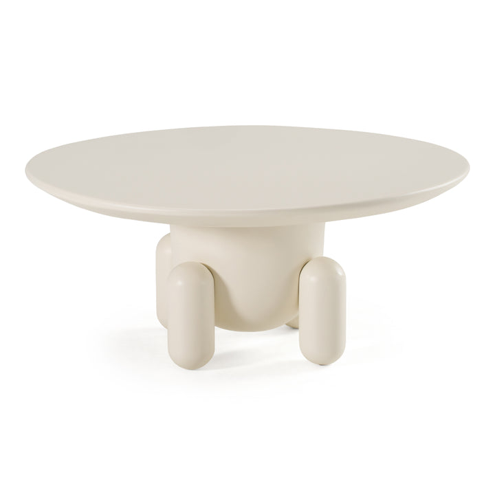 Gabby - Contemporary White Round Coffee Table