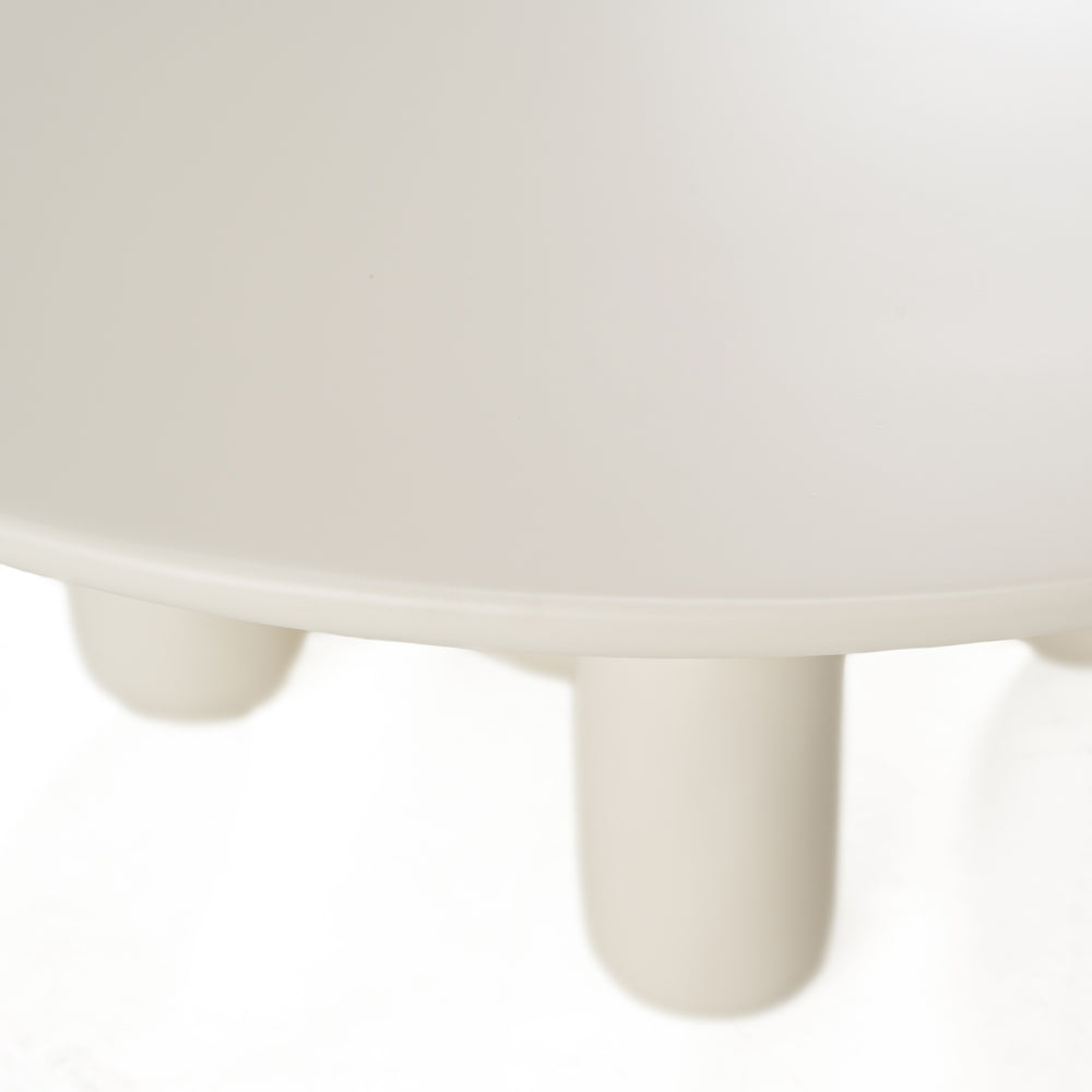 Gabby - Contemporary White Round Coffee Table - View 4