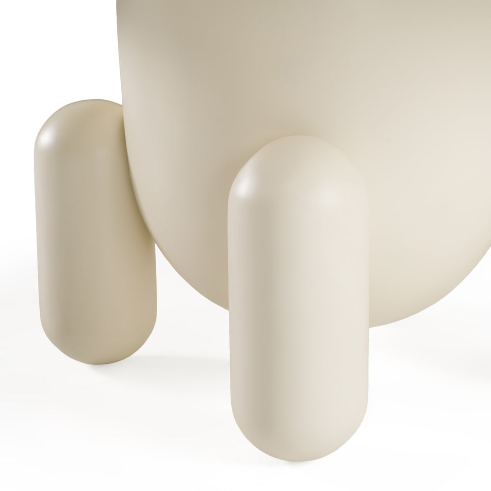 Gabby - Contemporary White Round Coffee Table - View 5