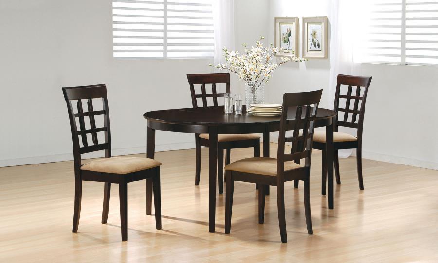 Gabriel - 5 Piece Extension Leaf Dining Table Set - Cappuccino 5 - Piece Dining Room Set modern furniture Contempo Furniture