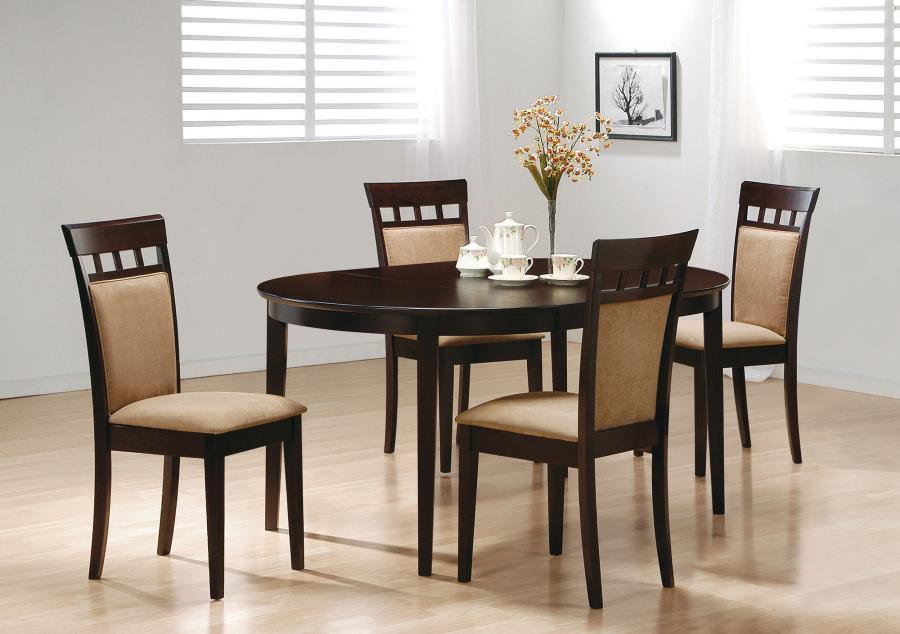 Gabriel - 5 Piece Extension Leaf Dining Table Set - Dark Brown 5 - Piece Dining Room Set modern furniture Contempo Furniture