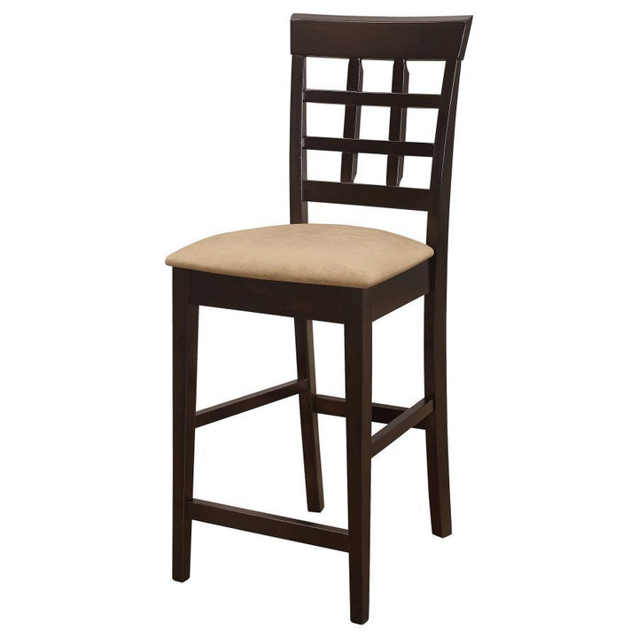 Gabriel - Lattice Back Counter Chair (Set of 2) - Cappuccino Stool Set modern furniture Contempo Furniture