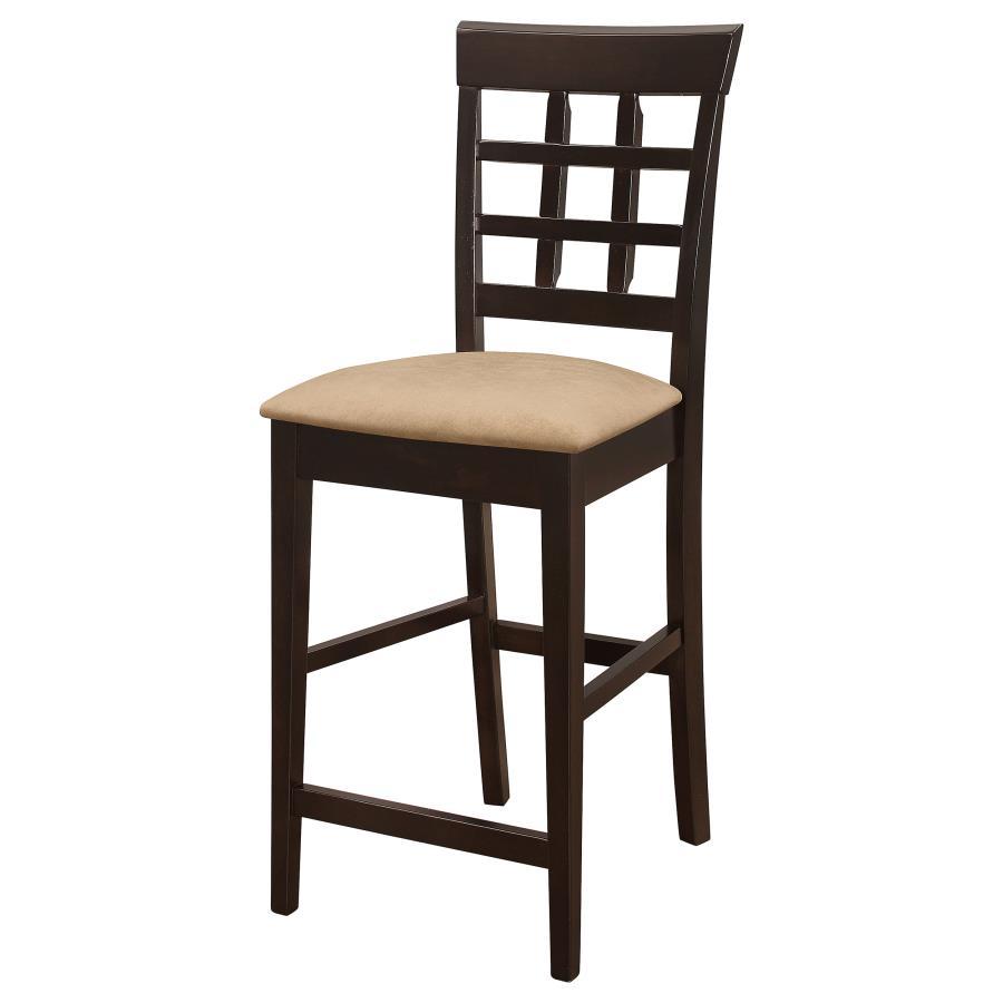 Gabriel - Lattice Back Counter Chair (Set of 2) - Cappuccino Stool Set modern furniture Contempo Furniture
