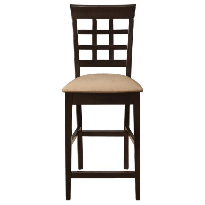 Gabriel - Lattice Back Counter Chair (Set of 2) - Cappuccino Stool Set modern furniture Contempo Furniture