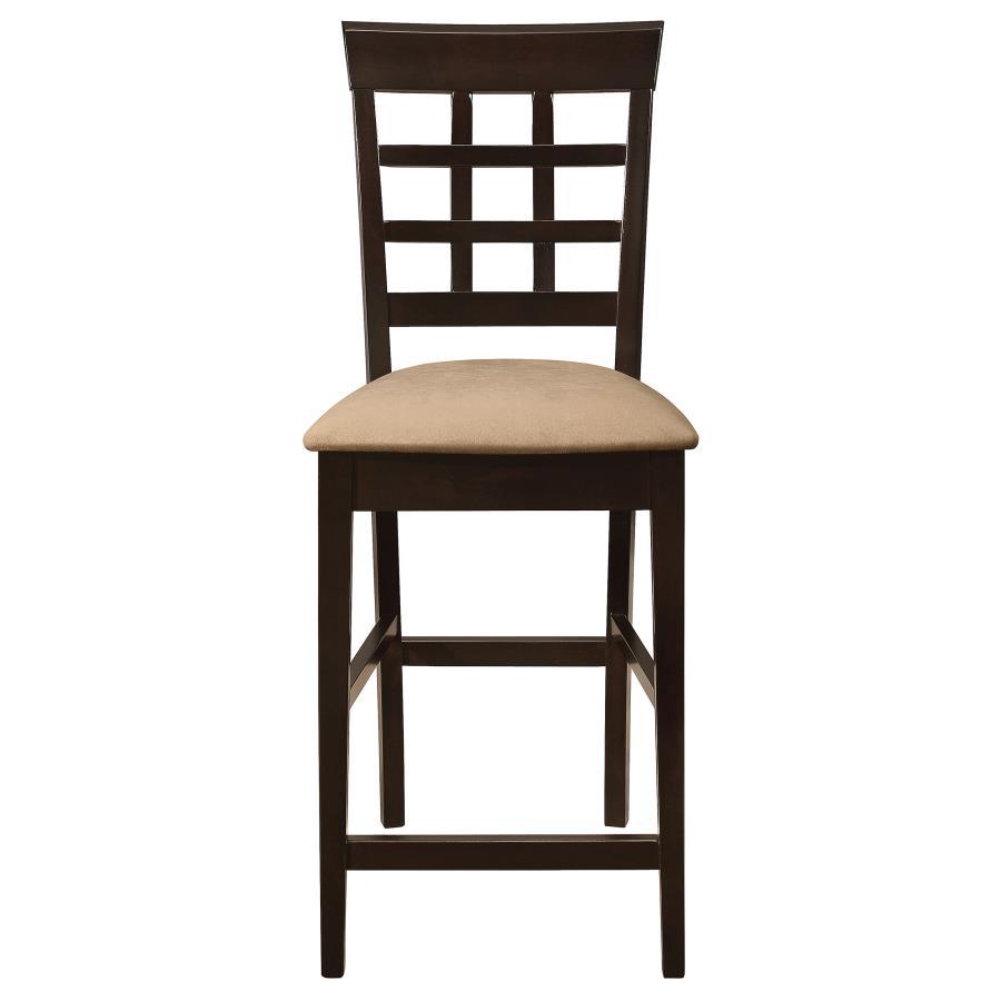 Gabriel - Lattice Back Counter Chair (Set of 2) - Cappuccino Stool Set modern furniture Contempo Furniture