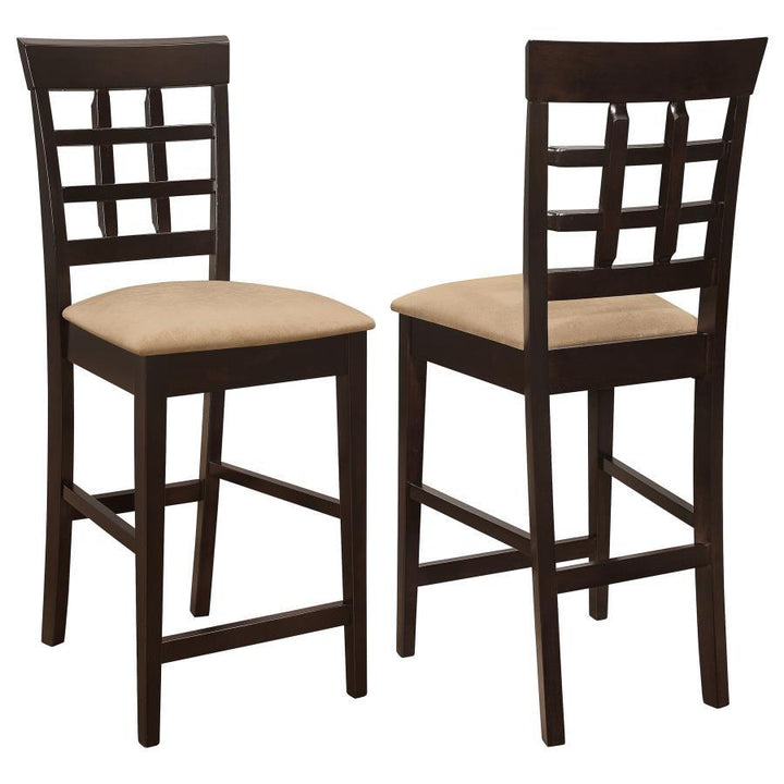 Gabriel - Lattice Back Counter Chair (Set of 2) - Cappuccino Stool Set modern furniture Contempo Furniture