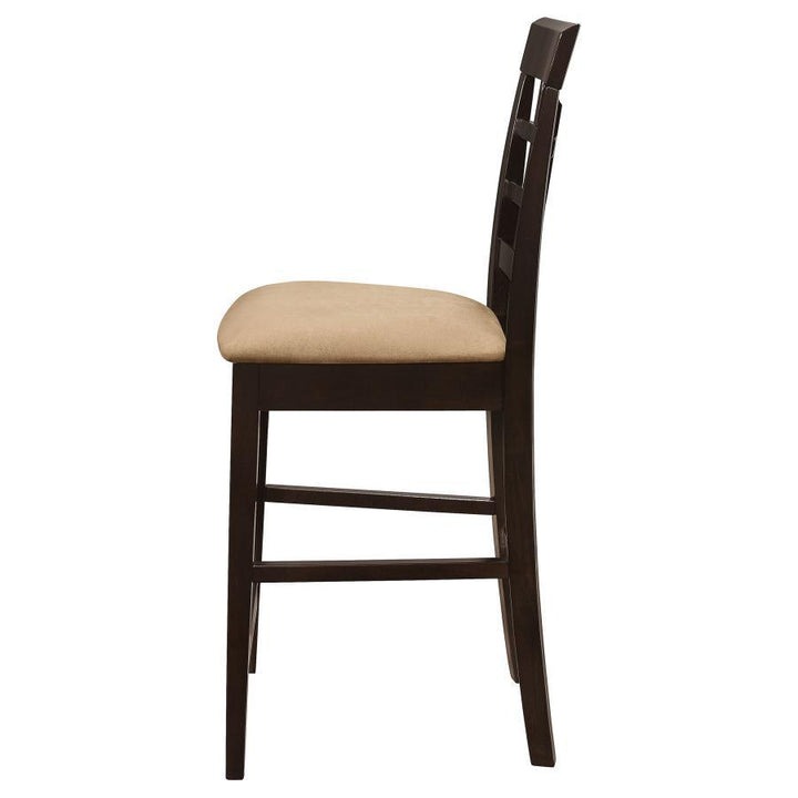 Gabriel - Lattice Back Counter Chair (Set of 2) - Cappuccino Stool Set modern furniture Contempo Furniture