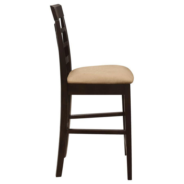 Gabriel - Lattice Back Counter Chair (Set of 2) - Cappuccino Stool Set modern furniture Contempo Furniture