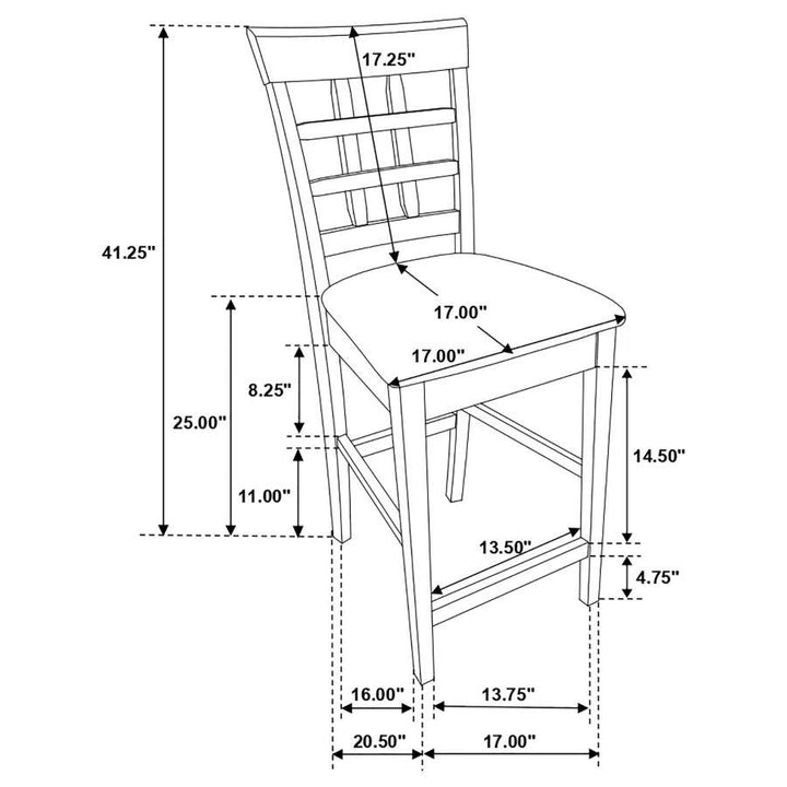 Gabriel - Lattice Back Counter Chair (Set of 2) - Cappuccino Stool Set modern furniture Contempo Furniture