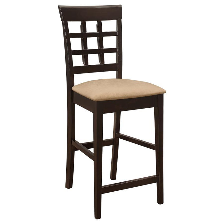 Gabriel - Lattice Back Counter Chair (Set of 2) - Cappuccino Stool Set modern furniture Contempo Furniture