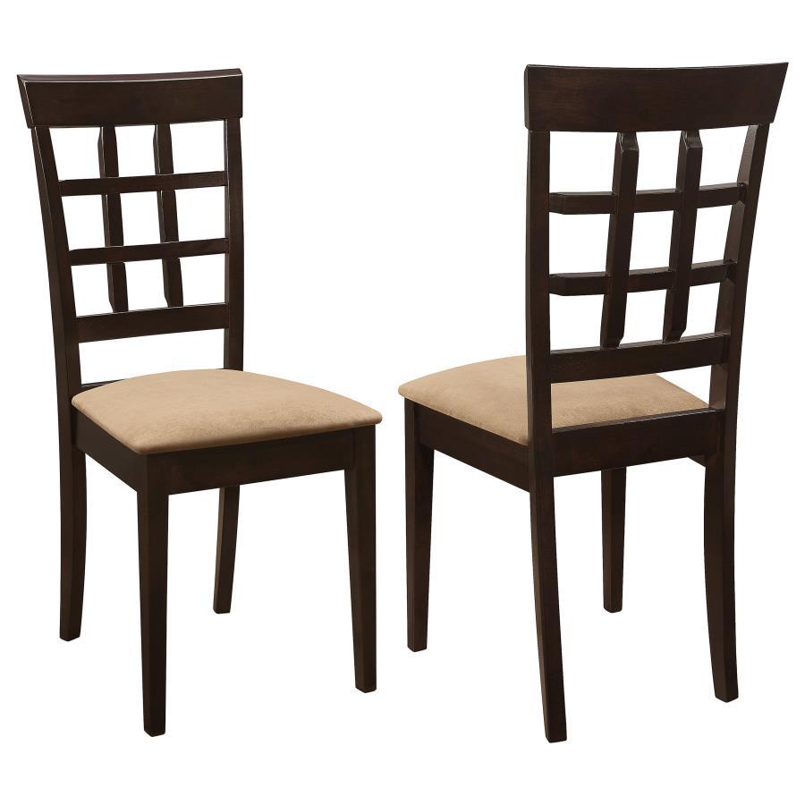 Gabriel - Lattice Back Side Chairs (Set of 2) - Cappuccino Chair Set modern furniture Contempo Furniture