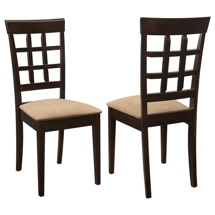Gabriel - Lattice Back Side Chairs (Set of 2) - Cappuccino Chair Set modern furniture Contempo Furniture