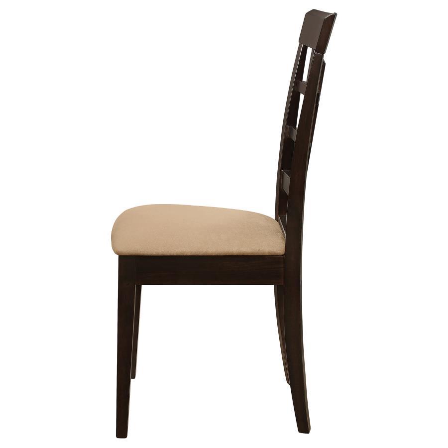 Gabriel - Lattice Back Side Chairs (Set of 2) - Cappuccino Chair Set modern furniture Contempo Furniture