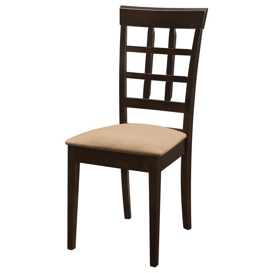 Gabriel - Lattice Back Side Chairs (Set of 2) - Cappuccino Chair Set modern furniture Contempo Furniture