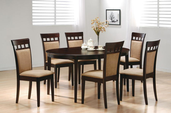 Gabriel - Oval Extension Leaf Dining Table - Cappuccino Dining Table with Extension modern furniture Contempo Furniture