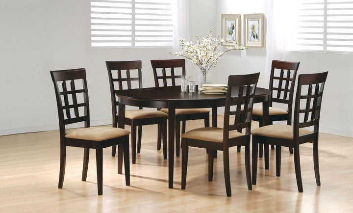 Gabriel - Oval Extension Leaf Dining Table - Cappuccino Dining Table with Extension modern furniture Contempo Furniture