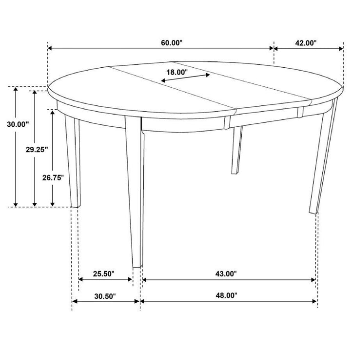Gabriel - Oval Extension Leaf Dining Table - Cappuccino Dining Table with Extension modern furniture Contempo Furniture