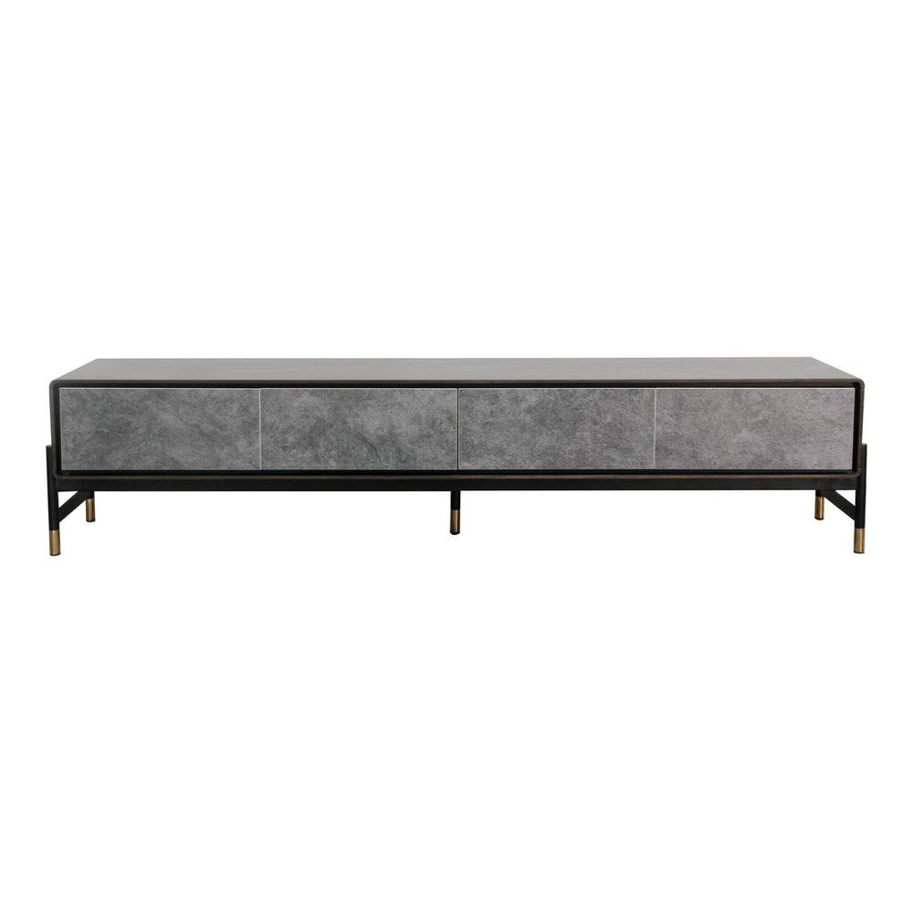 Gabrielle - Contemporary Acacia & Gold TV Stand