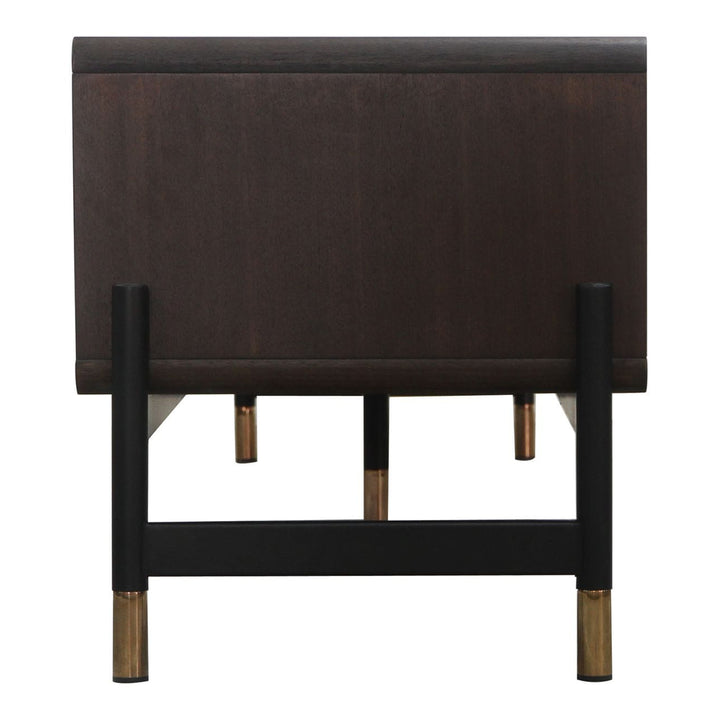 Gabrielle - Contemporary Acacia &amp; Gold TV Stand