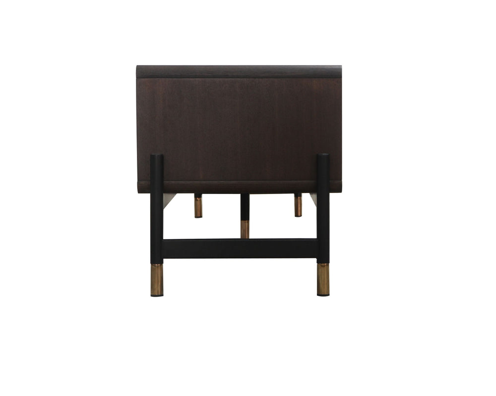 Gabrielle - Contemporary Acacia & Gold TV Stand