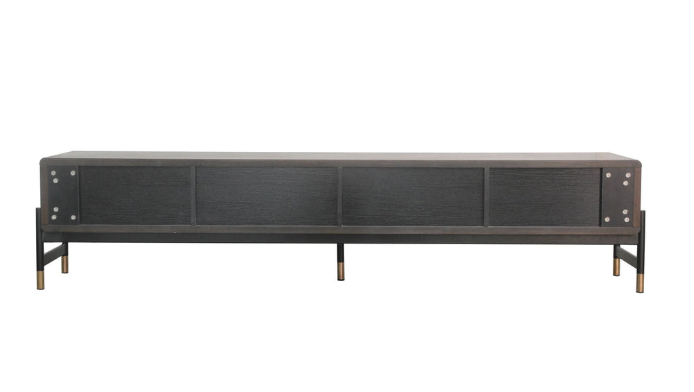 Gabrielle - Contemporary Acacia & Gold TV Stand